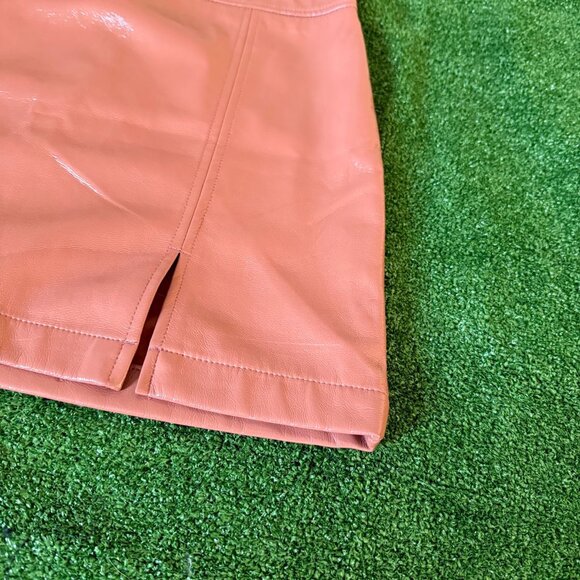 Shinstar Women’s Mini Bodycon Side Slit Rose Vegan Leather Lining Skirt  Size L - Picture 3 of 16